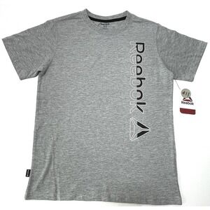NEW‎ Reebok Athletic T-Shirt Gray Youth Boys Size XXL 18 NWT Logo Short Sleeve